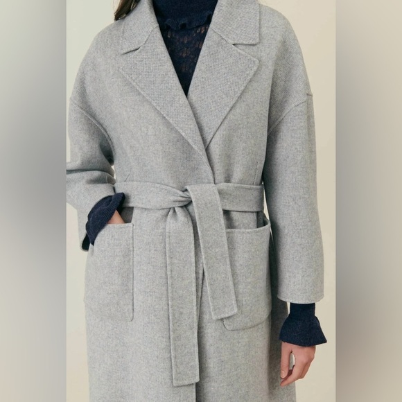 Louise Misha Women’s Sullyne Coat Wool Blend Trench Reversible Minimalist NWT - Picture 1 of 11